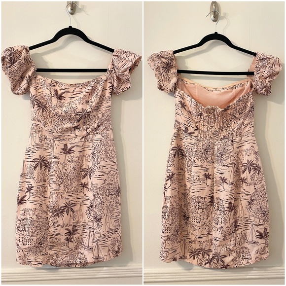 ASTR Raina Tropical Off Shoulder Dress Size XS - Picture 2 of 6